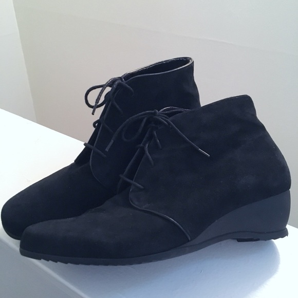 low wedge ankle boots